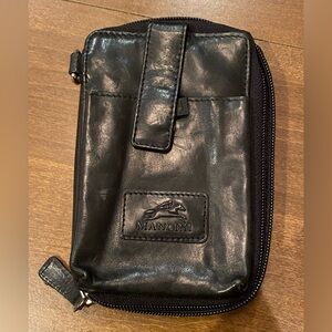 black Mancini Casablanca RFID Cell Phone Wallet